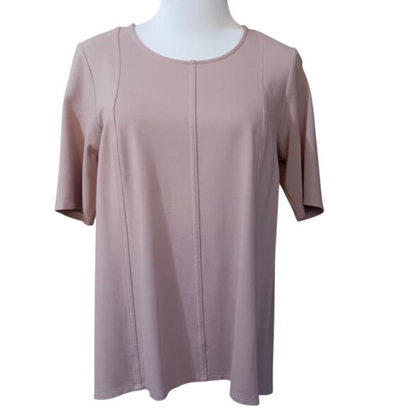 J. JILL Wearever Thick Knit Tunic Top SOFT Small Mauve Flattering Classic Staple - Picture 7 of 8